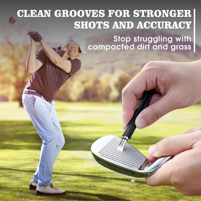 Wynaura Pro Golf Club Cleaner Brush with Golf Groove Sharpener Tool Suitable for U & V-Grooves 8 Inches Golf Water Brush with Retractable Clip Hold 5oz of Water Perfect Golf Accessories for Men/Women - Image 3